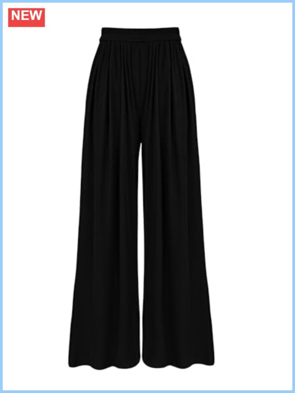 High Waist Wide Leg Palazzo Trousers Rib Knit with Pockets